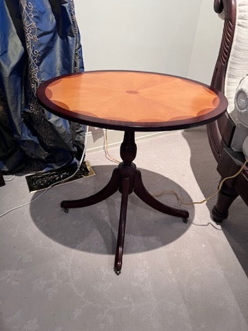 Vintage Bombay Oval Accent Table on Casters