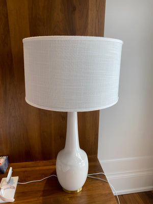 Pair of White Glass "Tanner Kenzie" Table Lamps