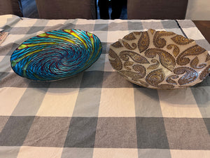 2 Decorative Glass Bowls