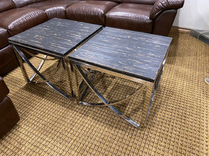 2 Faux Wood Side Tables