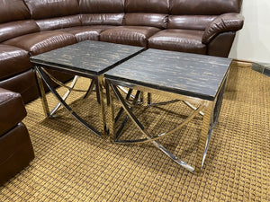 2 Faux Wood Side Tables