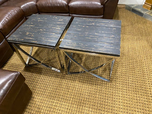 2 Faux Wood Side Tables