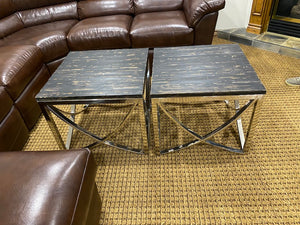 2 Faux Wood Side Tables