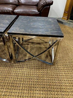 2 Faux Wood Side Tables