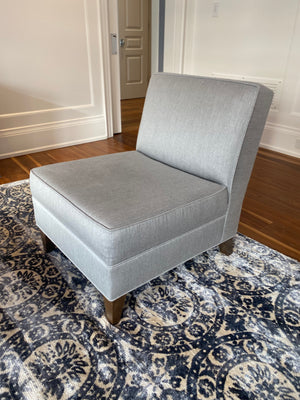 Grey Upholstered Armless Side Chair