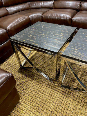 2 Faux Wood Side Tables