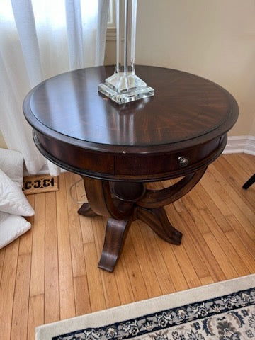 Round Wood Accent Table