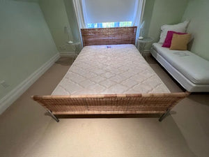 Wicker Style Queen Bed Frame + Mattress