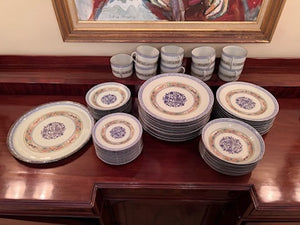 Raynaud Limoges France 'Modele Puiforcat' Kan Sou Choice Dinnerware Set- Service for 9