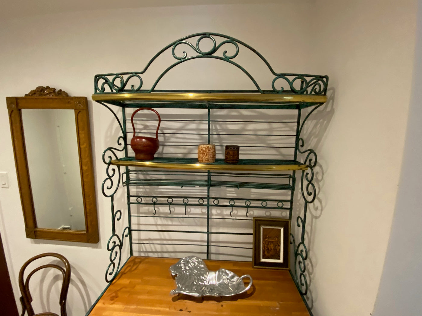 Vintage industrial on sale bakers rack