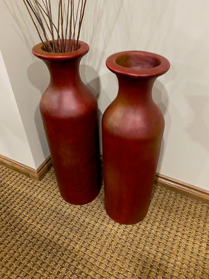 2 Red Vases