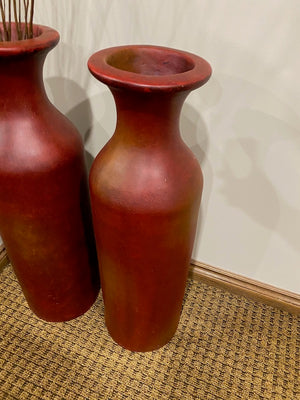2 Red Vases