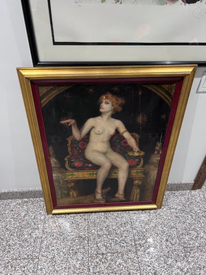 Antique Painting- Nude Woman