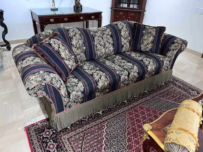 Vintage Barrymore Upholstered Sofa with Tassels