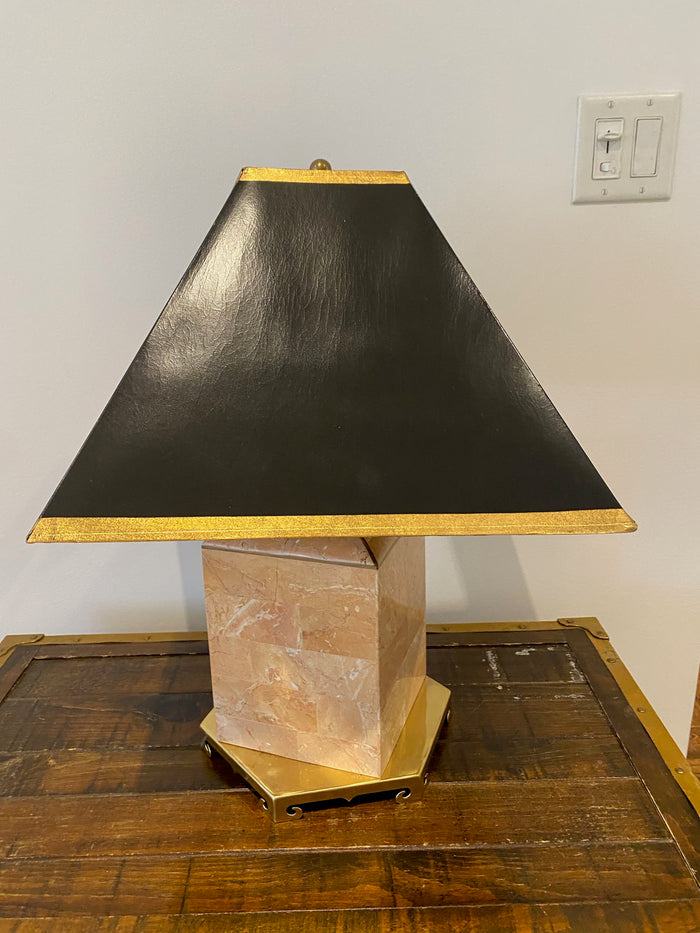 Pair of Faux Marble Table Lamps