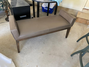 Sunpan Leather Bench