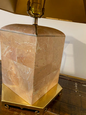 Pair of Faux Marble Table Lamps