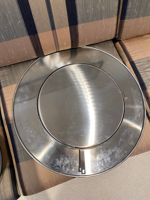 Timo Sarpaneva Scandinavian Modern Large Stainless Steel Charger, OPA FINLAND 18-8 24" DIA