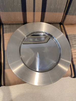 Timo Sarpaneva Scandinavian Modern Large Stainless Steel Charger, OPA FINLAND 18-8 24" DIA
