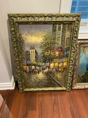 Framed Painting- European Scene
