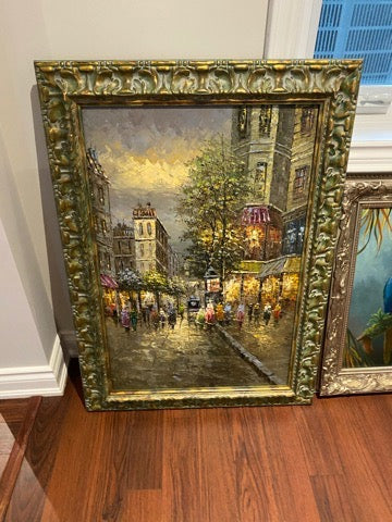 Framed Painting- European Scene