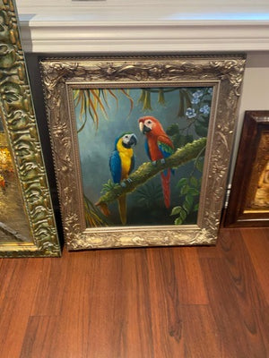 Framed Painting- Parrots