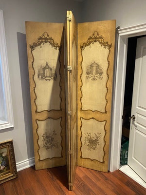Painted 4 Panel Screen