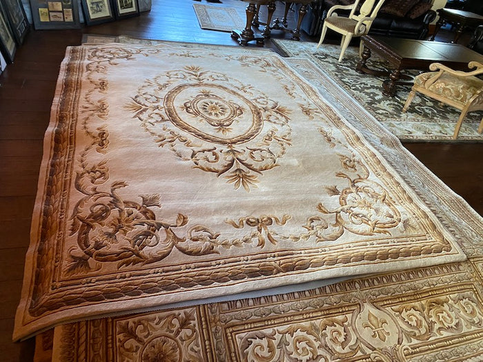 The Imperial Carpet & Home-Renaissance Beige Hand Made Indian Wool/A.Silk Rug- 8ftx11ft