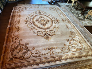 The Imperial Carpet & Home-Renaissance Beige Hand Made Indian Wool/A.Silk Rug- 8ftx11ft