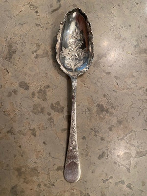 2 Ornate Silver Plate Serving Spoons