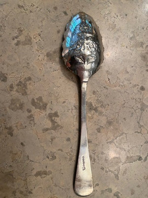 2 Ornate Silver Plate Serving Spoons
