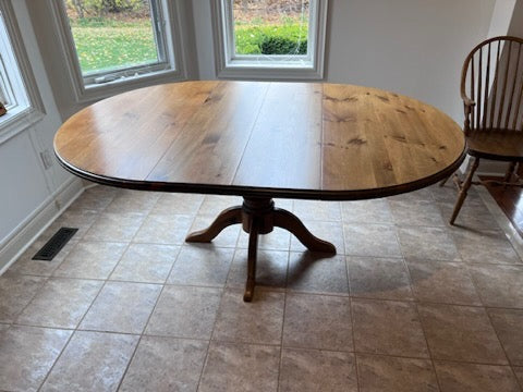 Solid Wood Kitchen Table (2 leaves inserted- can be removed)