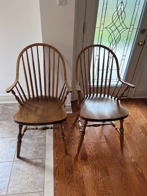 2 Wood Windsor Armchairs