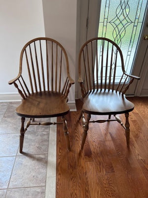 2 Wood Windsor Armchairs