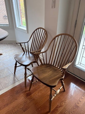 2 Wood Windsor Armchairs