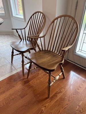 2 Wood Windsor Armchairs