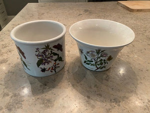 2 The Botanic Garden Portmeirion Ceramic Flower Pots