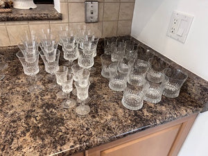 Crystal Stemware Set Lot- Service for 6 at minimum