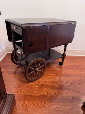 Vintage Ethan Allen Drop Leaf Tea Cart
