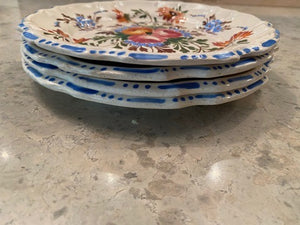 4 Made in Italy Floral Blue Side Plates