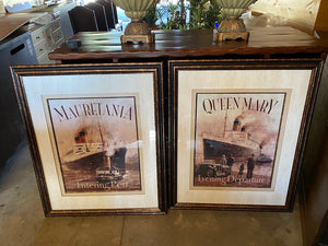 "Hamilton Studios" Queen Mary & Mauretania Framed Prints