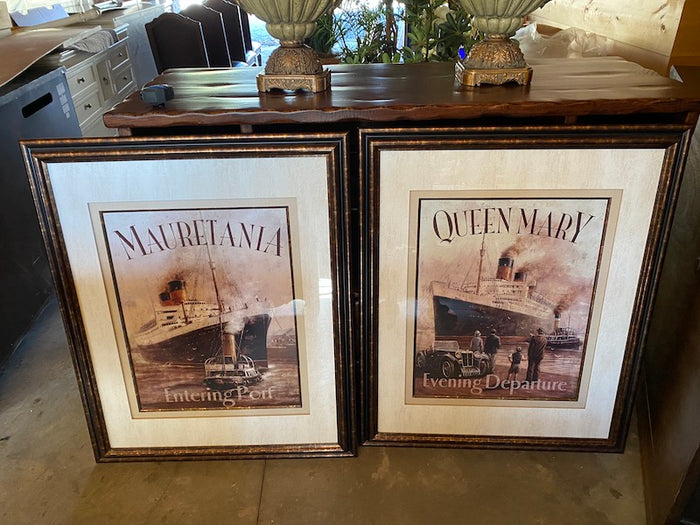 "Hamilton Studios" Queen Mary & Mauretania Framed Prints