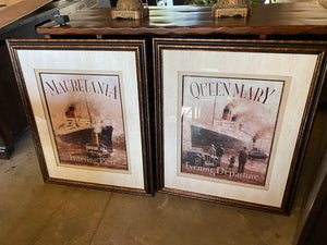 "Hamilton Studios" Queen Mary & Mauretania Framed Prints