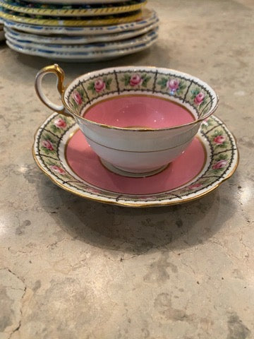 Pink Aynsley Bone China Cup & Saucer