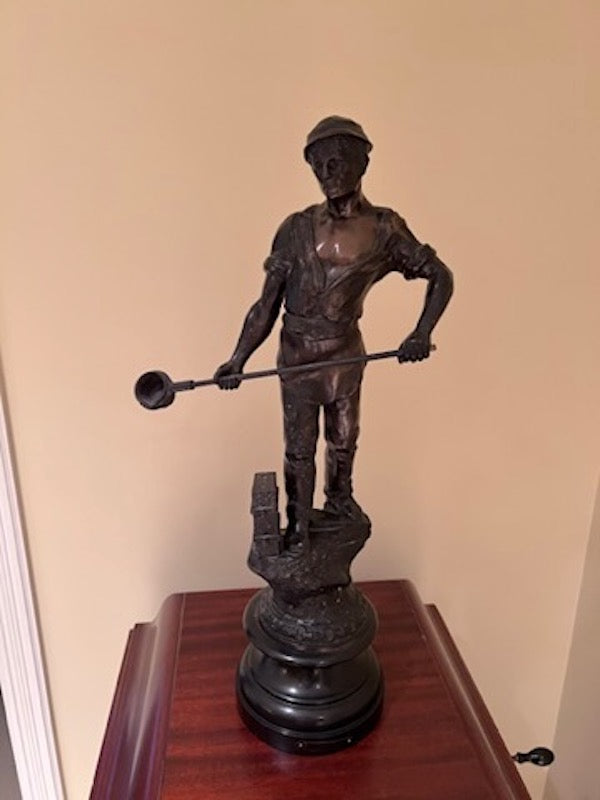 Bronzed Spelter Metal Statue 'La Fondeur'