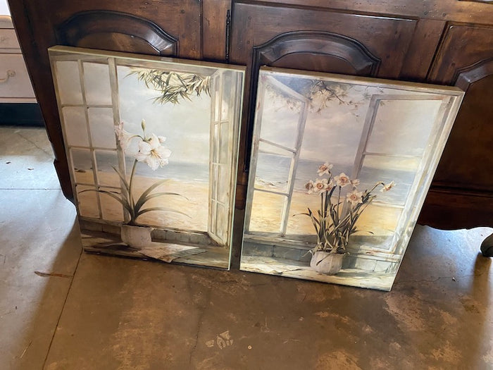2 Art in Motion Prints- "Ocean Narcissus" & "Ocean Amaryllis" by Fabrice de Villeneuve