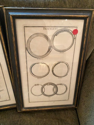 2 Antique Prints- 'Bracelets' & 'Boucles'
