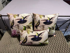 3 Urban Barn Hummingbird Pillows- Retail $75 (BRAND NEW)