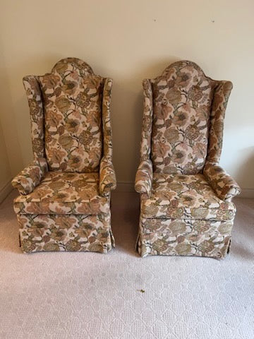 Pair of Vintage Mueller Kaufman Furniture High Back Chairs