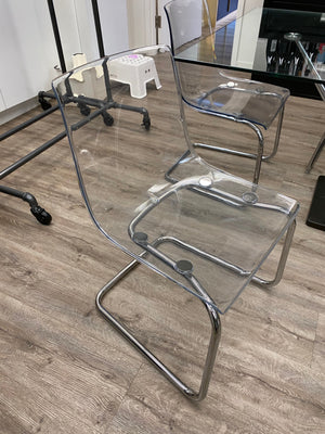 Modern Glass Dining Table + 6 "Tobias" IKEA Chairs